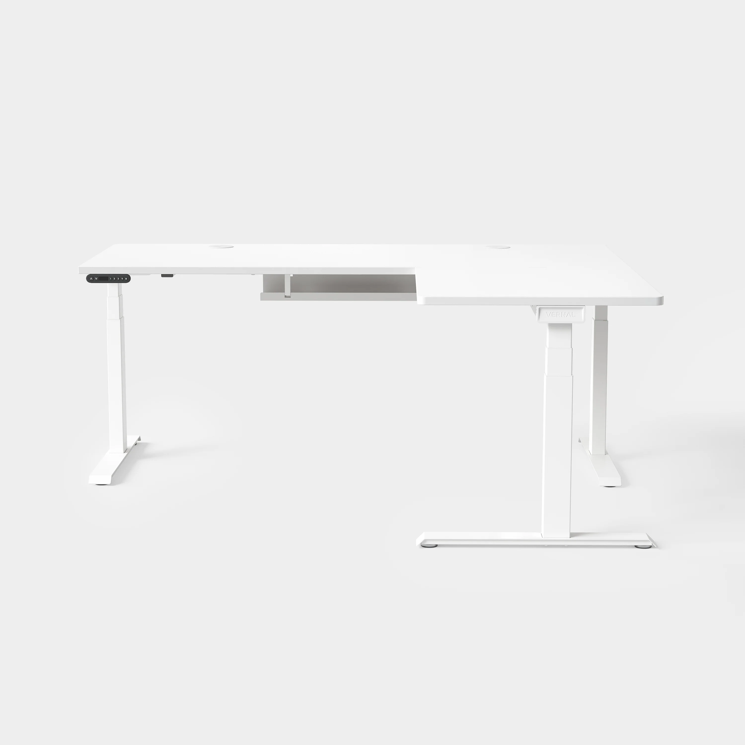 Vernal L-Shaped Standing Desks - White/White - Image 3